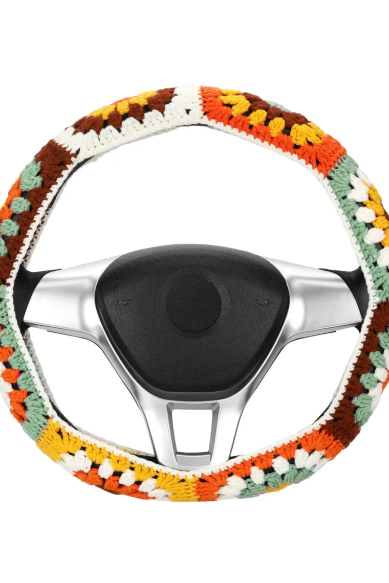 cute crochet steering wheel cover 19# front