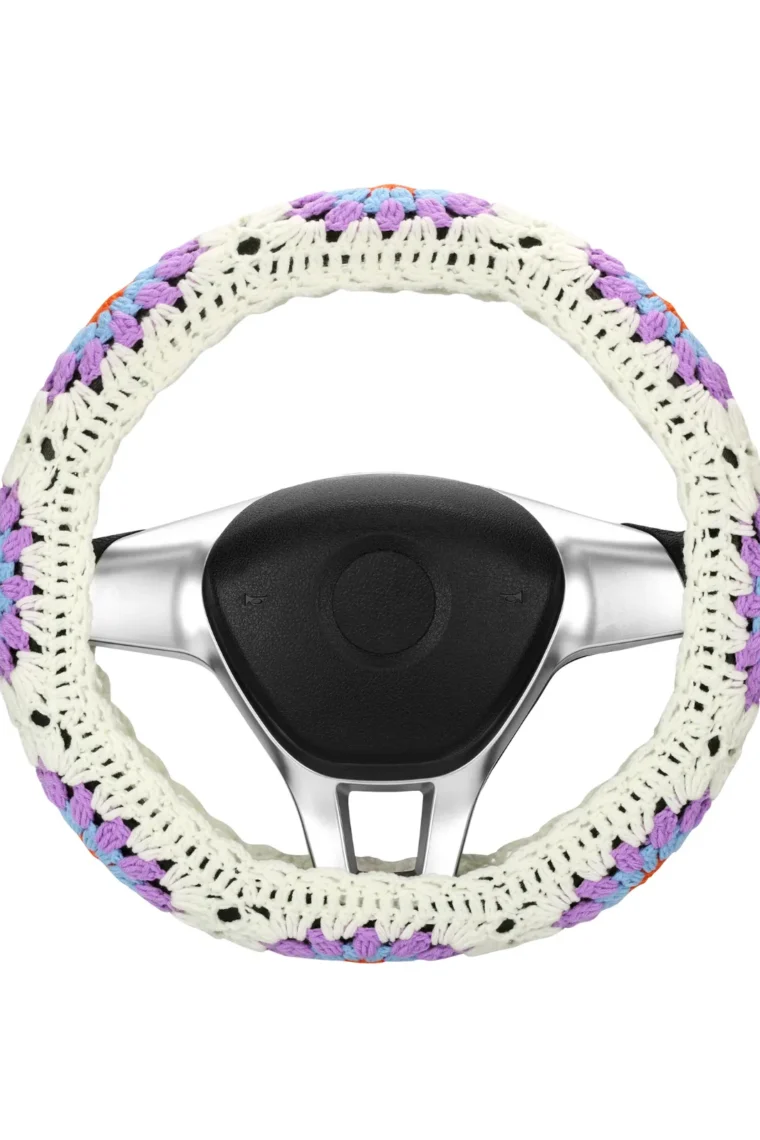 cute crochet steering wheel cover 29# front