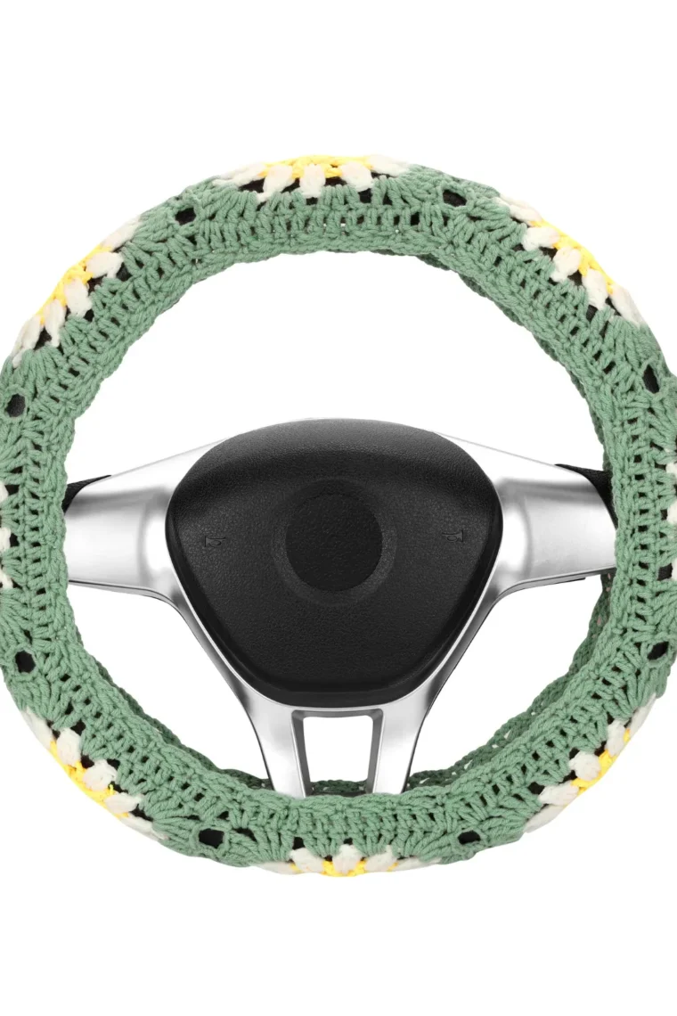 cute crochet steering wheel cover 34# front