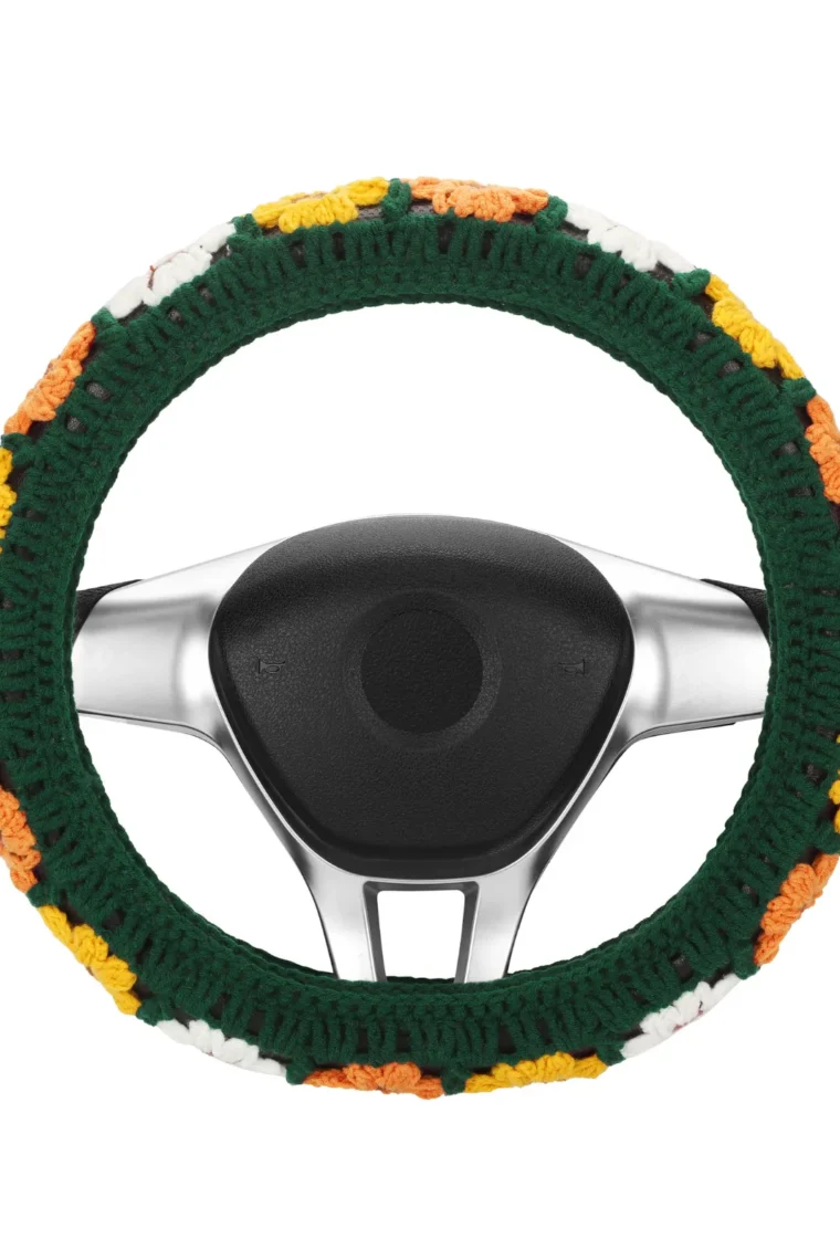 cute crochet steering wheel cover 54# front