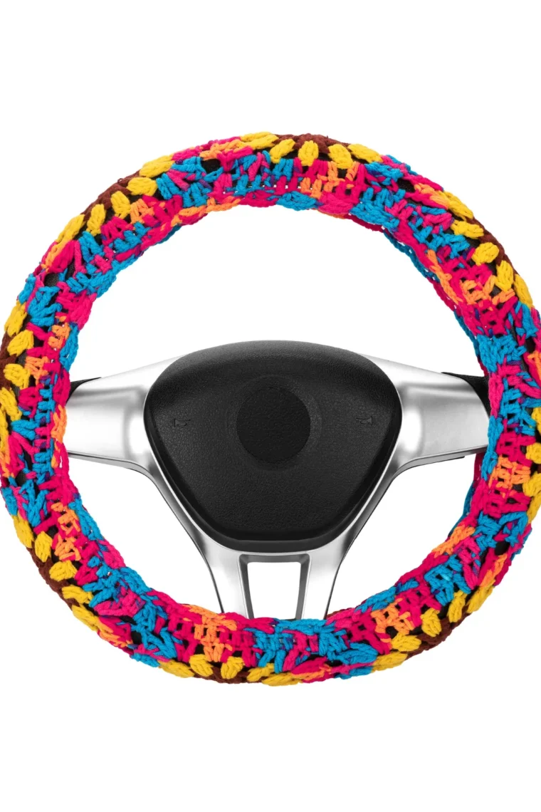 cute crochet steering wheel cover 55# front