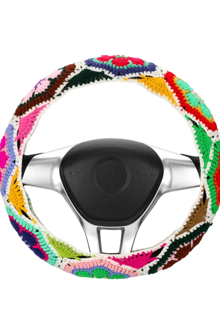 cute crochet steering wheel cover 59# front