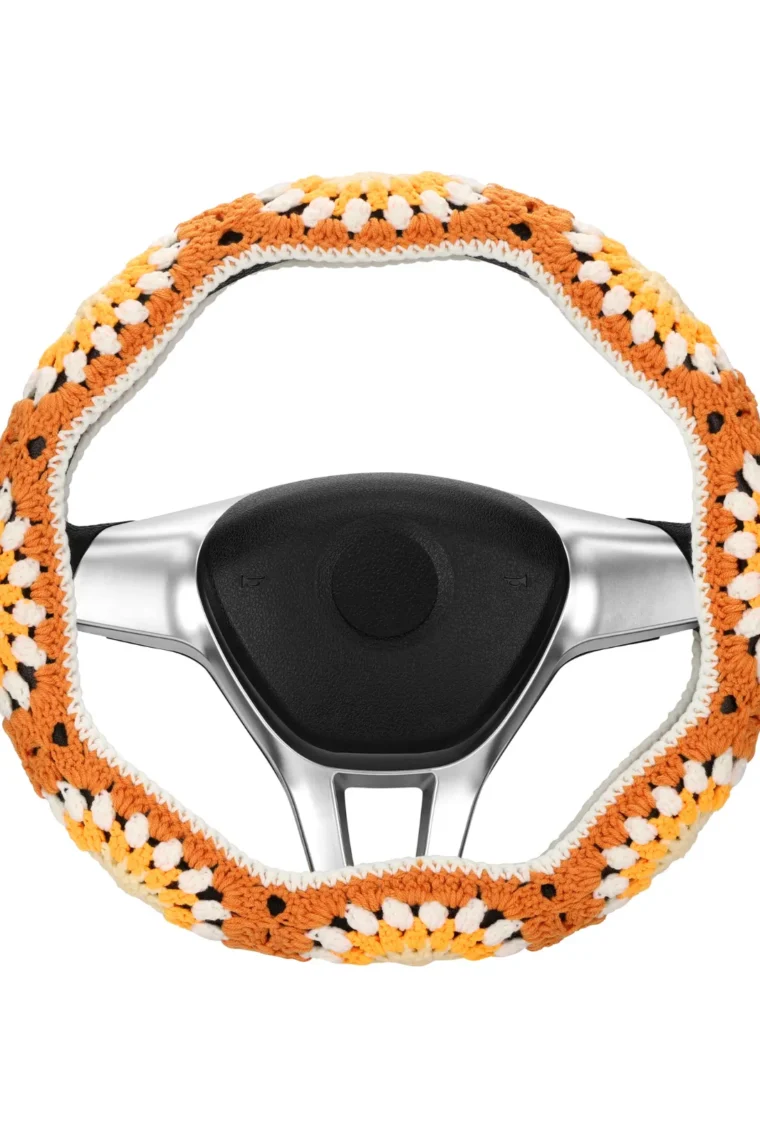 cute crochet steering wheel cover 62# front