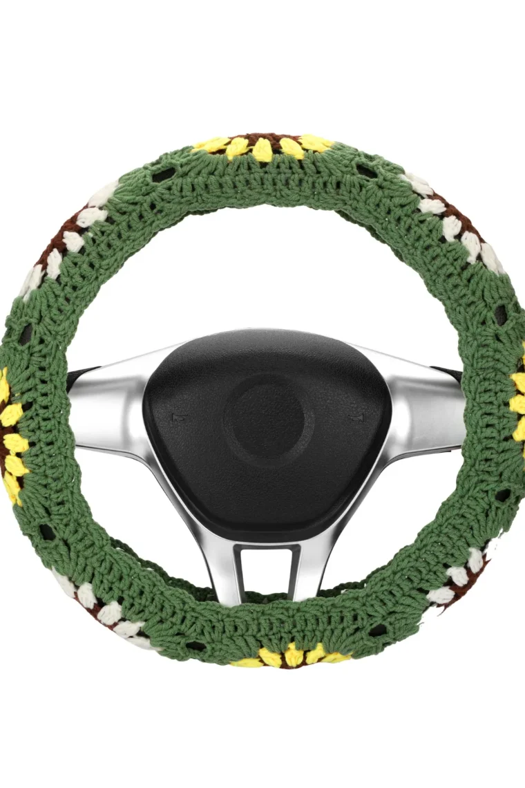 cute crochet steering wheel cover 6# front