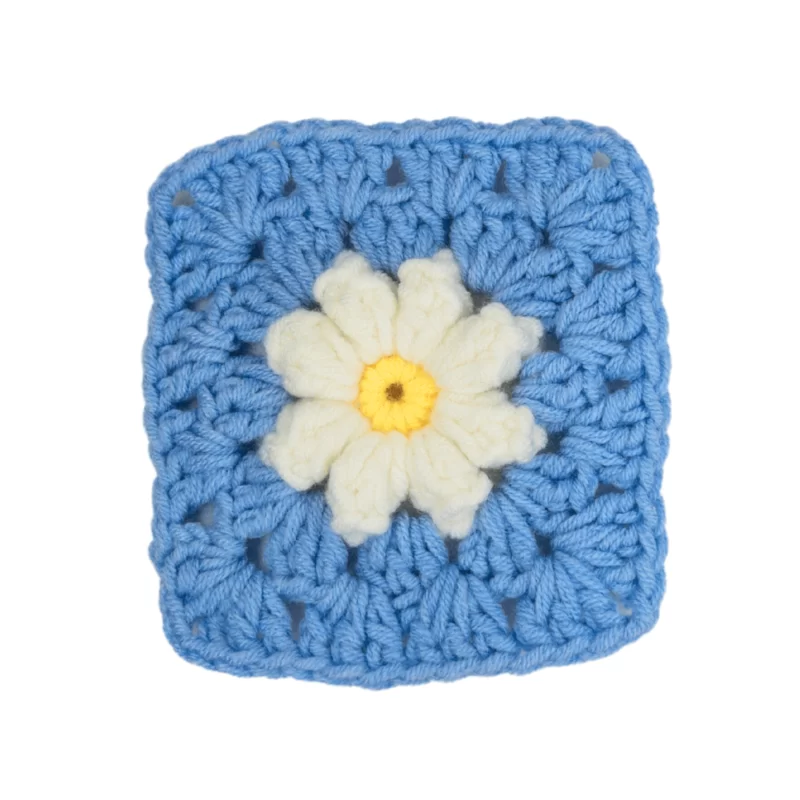 crochet daisy granny square 9#